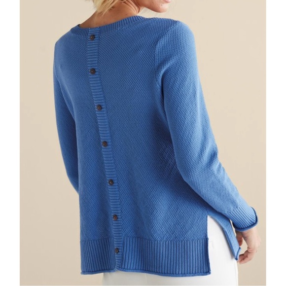 NWT Soft Surroundings Marin Back Button Sweater Large - Picture 5 of 16